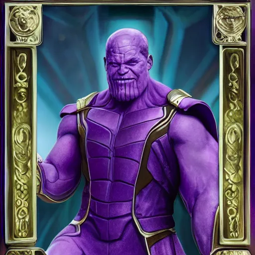 Prompt: thanos is the pope, purple skin, josh brolin, clerical clothes, full body shot, realistic, highly detailed