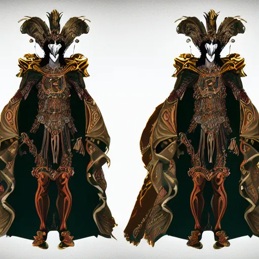 Prompt: dark character design inspired by venice carnival, concept art, smooth