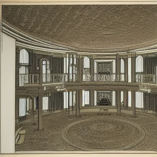 Image similar to interior blueprint of a mansion