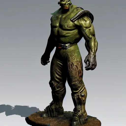 Image similar to super mutant from fallout, hyper realistic, highly detailed, high quality, high resolution