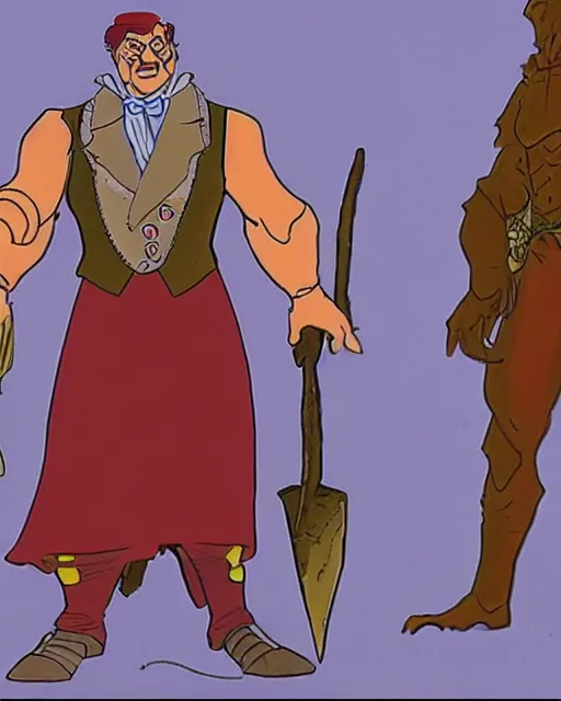 Image similar to An allosaurus dressed as a victorian gentleman on Masters of the Universe (1983), cartoon animation by Filmation, blu-ray transfer, 5k