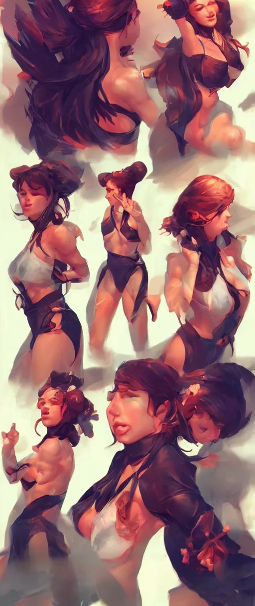 Image similar to 💃👯‍♀️🤼‍♀️, happy appearance, ioyful vibe and lighting, cgsociety, artstation, in the style of artgerm