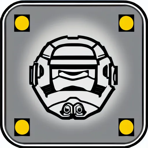 Prompt: an icon of master chief's face on a lego star wars circle icon