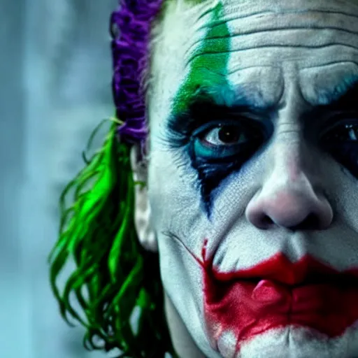 Image similar to The Joker played by Scarlett Johansen 8k hdr