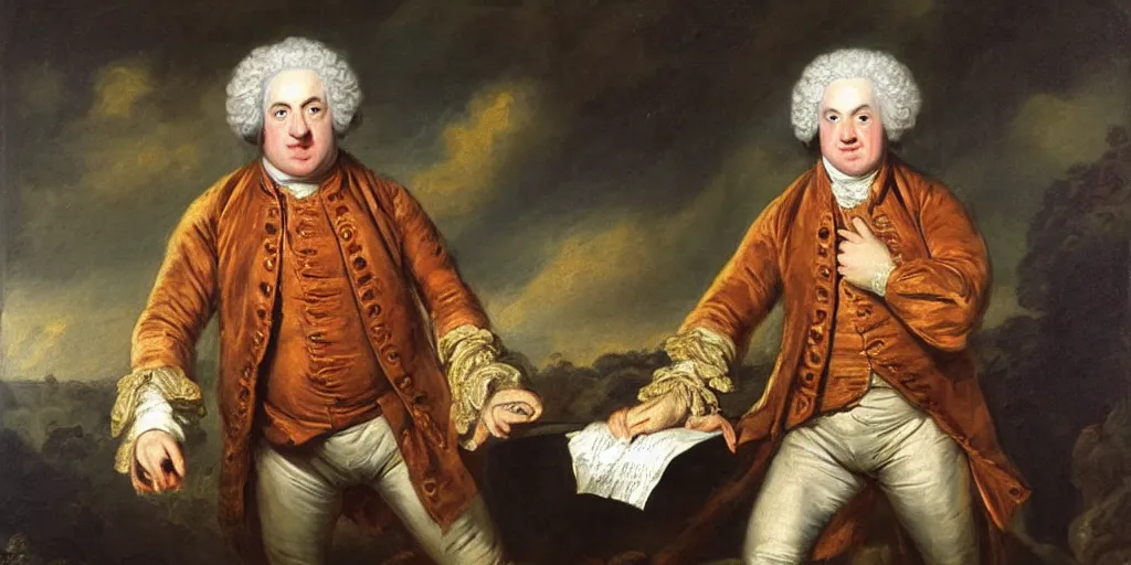 Image similar to Samuel Johnson meme, Sir Joshua Reynolds, 1775 oil painting