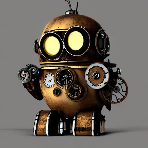 Prompt: steampunk robot owl realism octane render hdr
