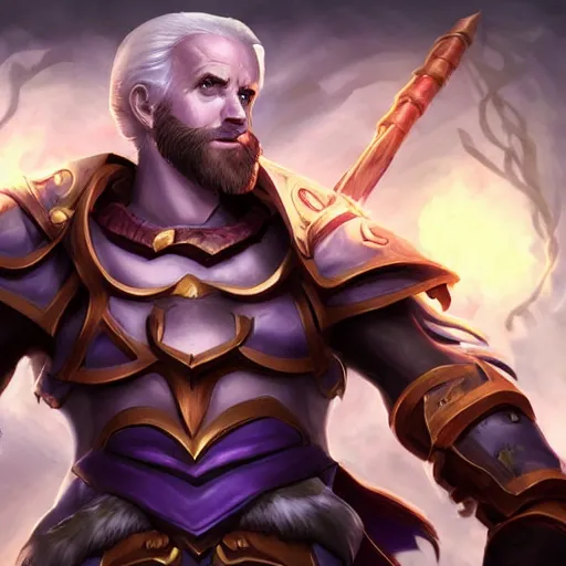 Image similar to biden as league of legends hero, videogame, concept art