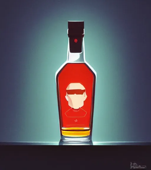 Image similar to face icon stylized minimalist bottle!! ben stiller whiskey!, loftis, cory behance hd by jesper ejsing, by rhads, makoto shinkai and lois van baarle, ilya kuvshinov, rossdraws global illumination