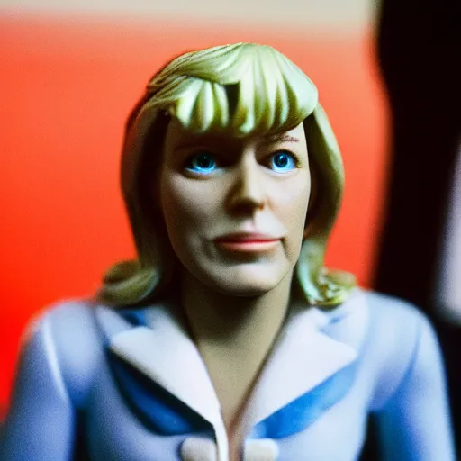 Prompt: picture of a plastic action man figure of JeanMarie Lepen, cinestill 800t 8k