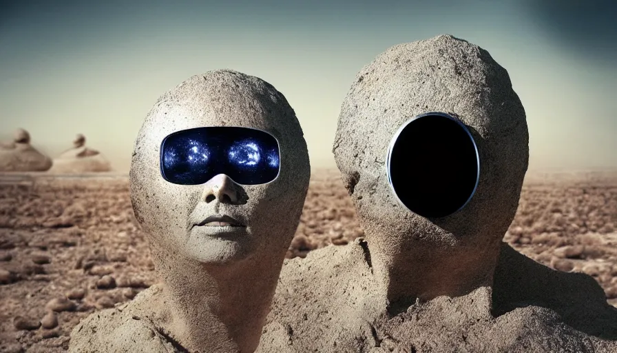 Image similar to levitating bene gesserit reflecting mask in a dry rocky desert landscape, alien city ruins designed by giger, giant abandoned alien city by christopher doyle and alejandro jodorowsky, anamorphic lens, kodakchrome, cinematic composition, very detailed photo, 8 k