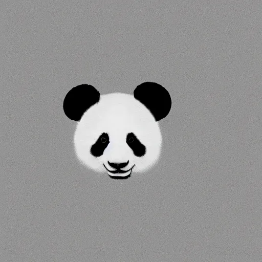 Image similar to silly panda in a predicament, digital art, minimalistic, monochromatic