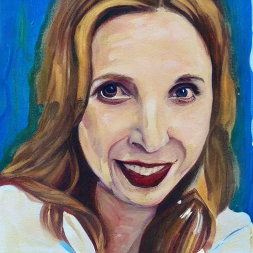 Prompt: a painting of julie delpy