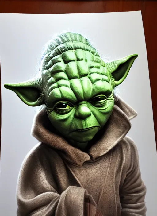 Image similar to yoda with human proportions, 8 k, hyperrealism, intricate, lens flare, bloom