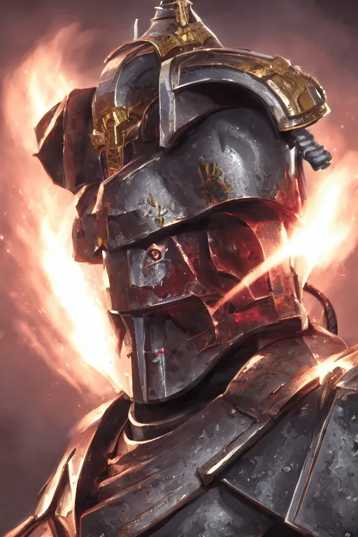 Image similar to armor portrait heros warhammer 4 0 k horus heresy fanart - the primarchs emperor by johannes helgeson animated with vfx concept artist & illustrator global illumination ray tracing hdr fanart arstation zbrush central hardmesh 8 k octane renderer comics stylized