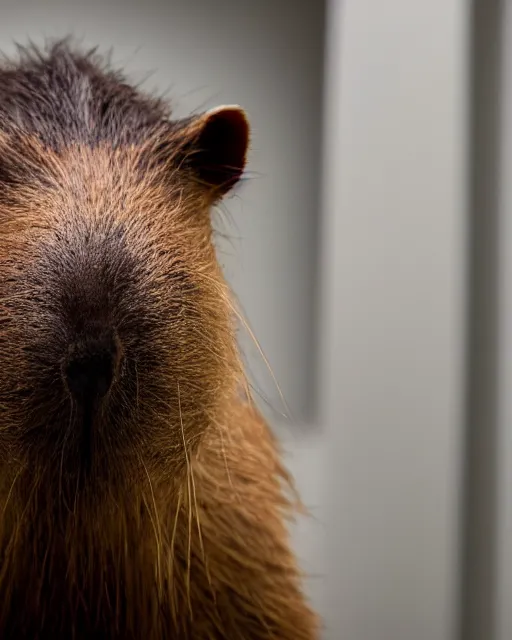 Image similar to a portrait photo of a doctor who is also a capybara, 4 k, high quality, award winning photo