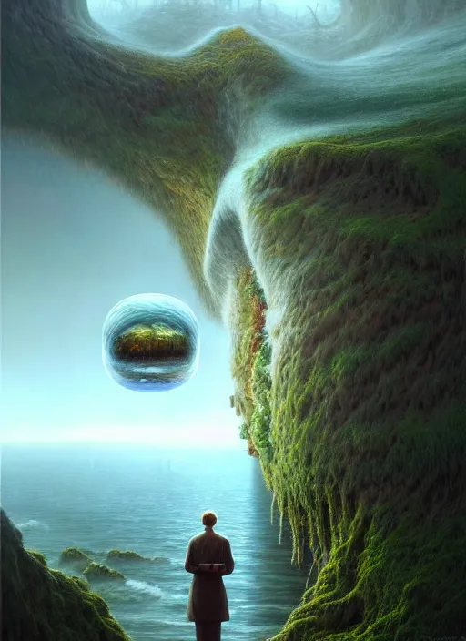 Image similar to a hyper - detailed 3 d render like a oil painting of nature witnessing itself through all biology, surrealism!!!!! surreal concept art, lifelike, photorealistic, digital painting, aesthetic, smooth, sharp focus, artstation hd, by greg rutkowski, bruce pennington, valentina remenar and asher duran,