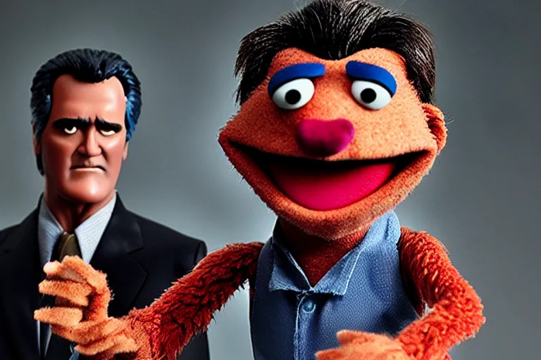 Image similar to Bruce Campbell as Ash in Evil Dead muppets