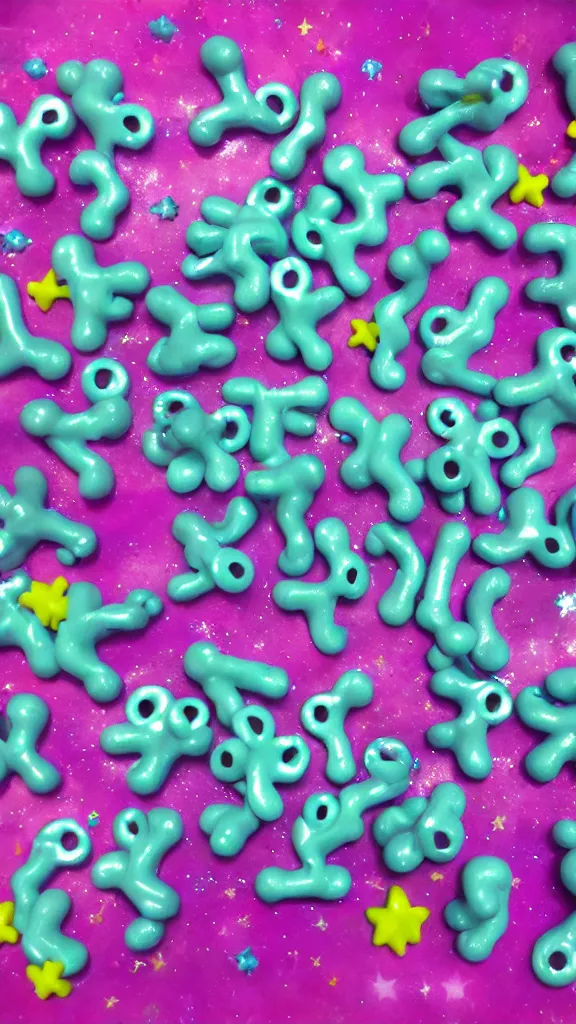 Prompt: popworld 3 d y 2 k crazy bones and sparkles, seapunk