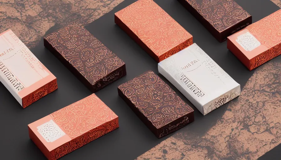 Prompt: a packaging design for a luxury chocolate bar