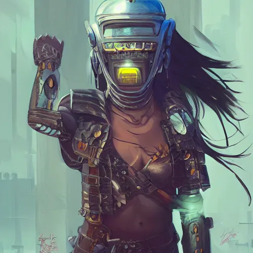 Image similar to cyberpunk viking helmet mask warrior goddess robot ninja fantasy, art gta 5 cover, official fanart behance hd artstation by jesper ejsing, by rhads, makoto shinkai and lois van baarle, ilya kuvshinov, ossdraws