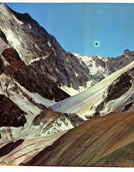 Image similar to vintage color photo of light rays shinning through Cordillera De Los Andes, 8k definition