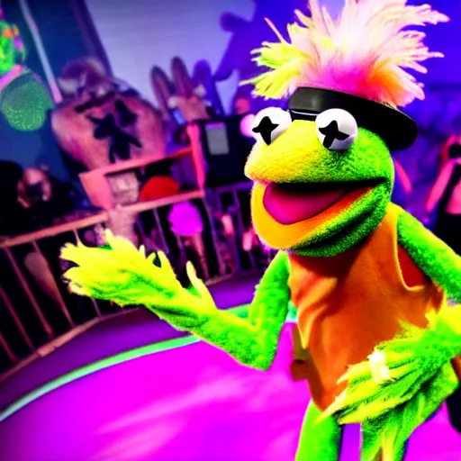 Image similar to muppet on a rave