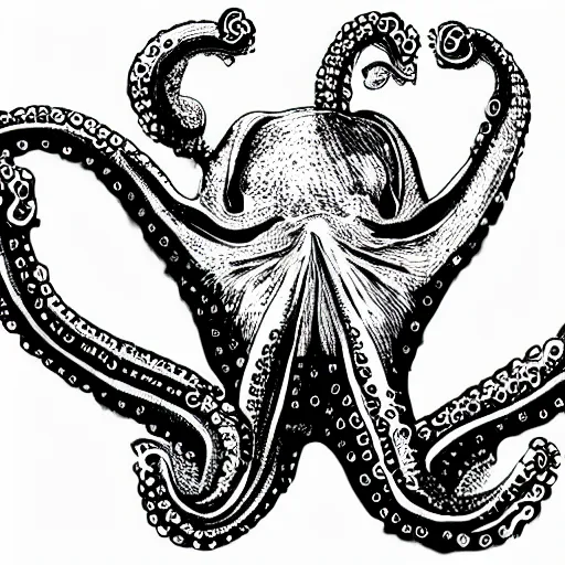 Prompt: a letter « A » in shape of octopus