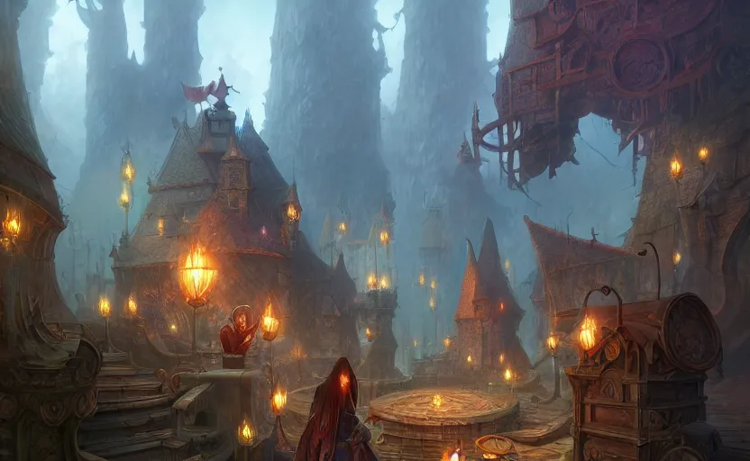 Image similar to four experienced wizards, magical magic, hyperrealism, no blur, 4 k resolution, ultra detailed, style of marc simonetti, tyler edlin, deviantart