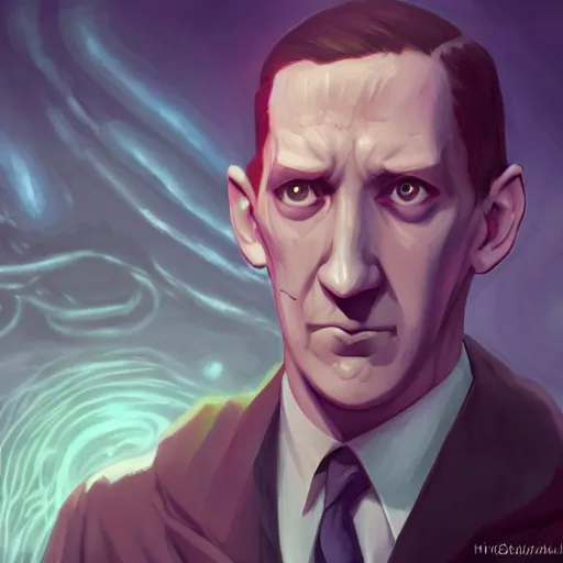 Prompt: H.P. Lovecraft as Cthulhu, a monster that looks like HP Lovecraft and Cthulu, half-man, half-monster, ambient lighting, 4k, anime key visual, lois van baarle, ilya kuvshinov, rossdraws, artstation