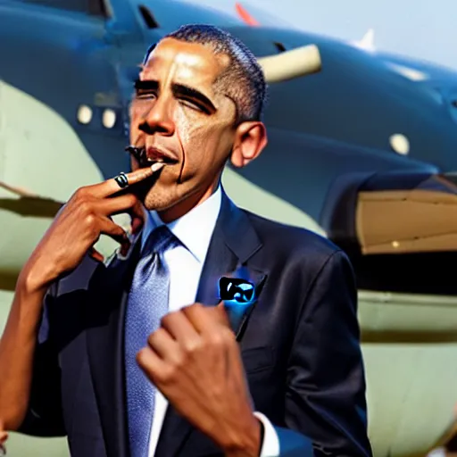 Image similar to obama smoking a blunt, 4 k, newsweek