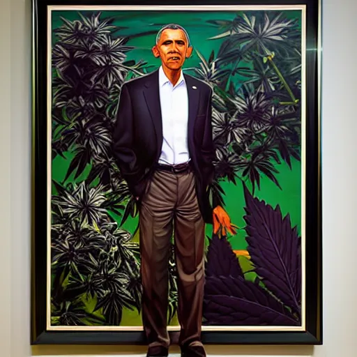 Image similar to obama and marijuana by kehinde wiley