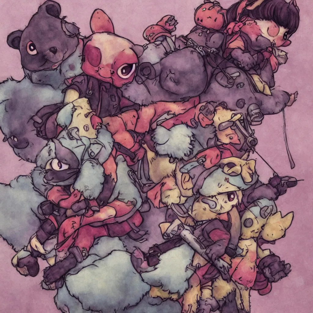 Prompt: cuddle team leader from fortnite painting by arthur rackham edmund dulac, award winning, artstation, sharp focus, extreme detail