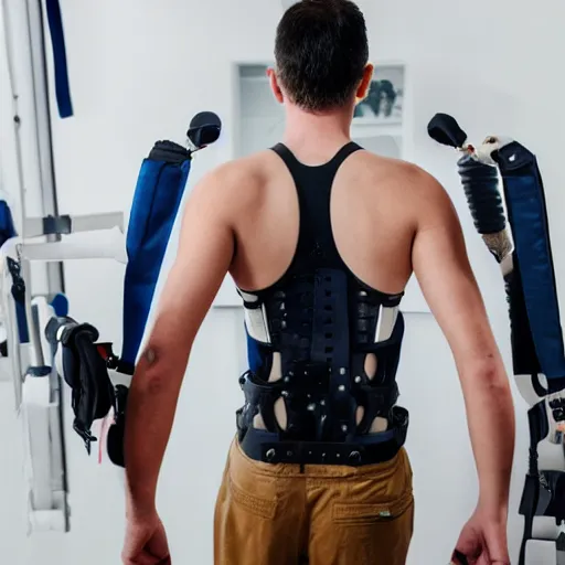 Image similar to muscular fitting exoskeleton for rehab