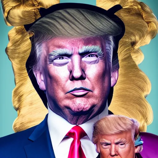 Image similar to david lachapelle portrait of donald trump in full drag