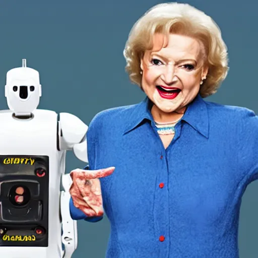 Image similar to ( betty white ) as a robot