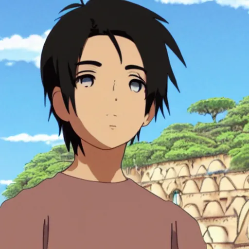 Prompt: a Latin man with olive skin, anime character, studio ghibli, highly detailed, award winning