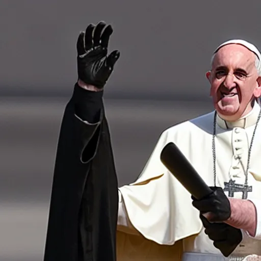 Image similar to the pope as darth vader