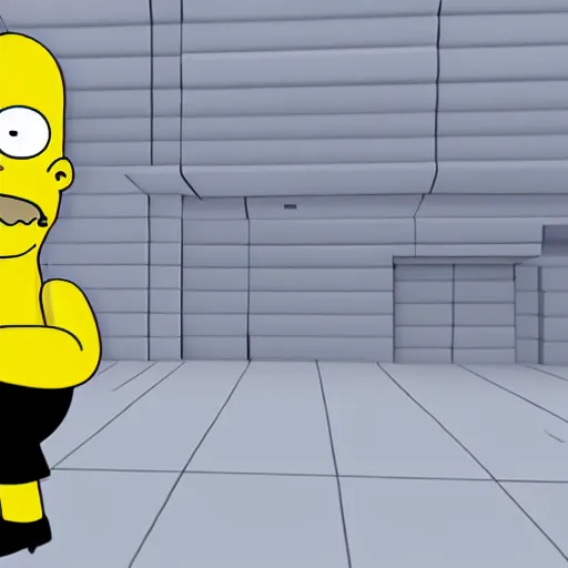 Prompt: 3 d cg rigged t pose homer simpson facing camera