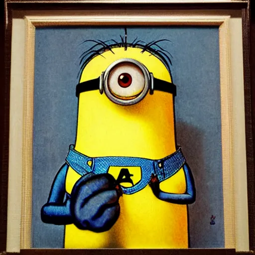 Prompt: a minion by norman rockwell