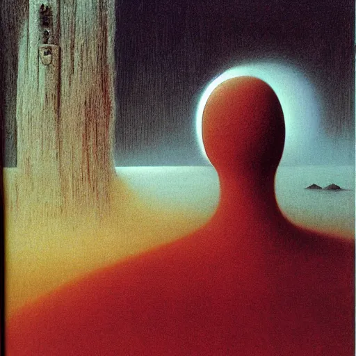 Prompt: zdzisław beksinski selfie