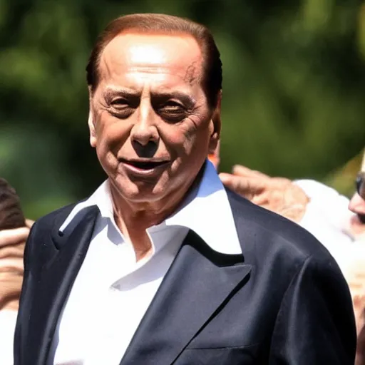 Prompt: berlusconi in the pool