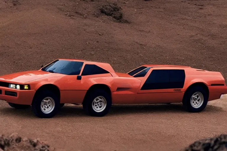 Prompt: designed by giorgetto giugiaro stylized poser of a single 1 9 8 7 dakar pajero gto, movie still from bladerunner 2 0 4 9