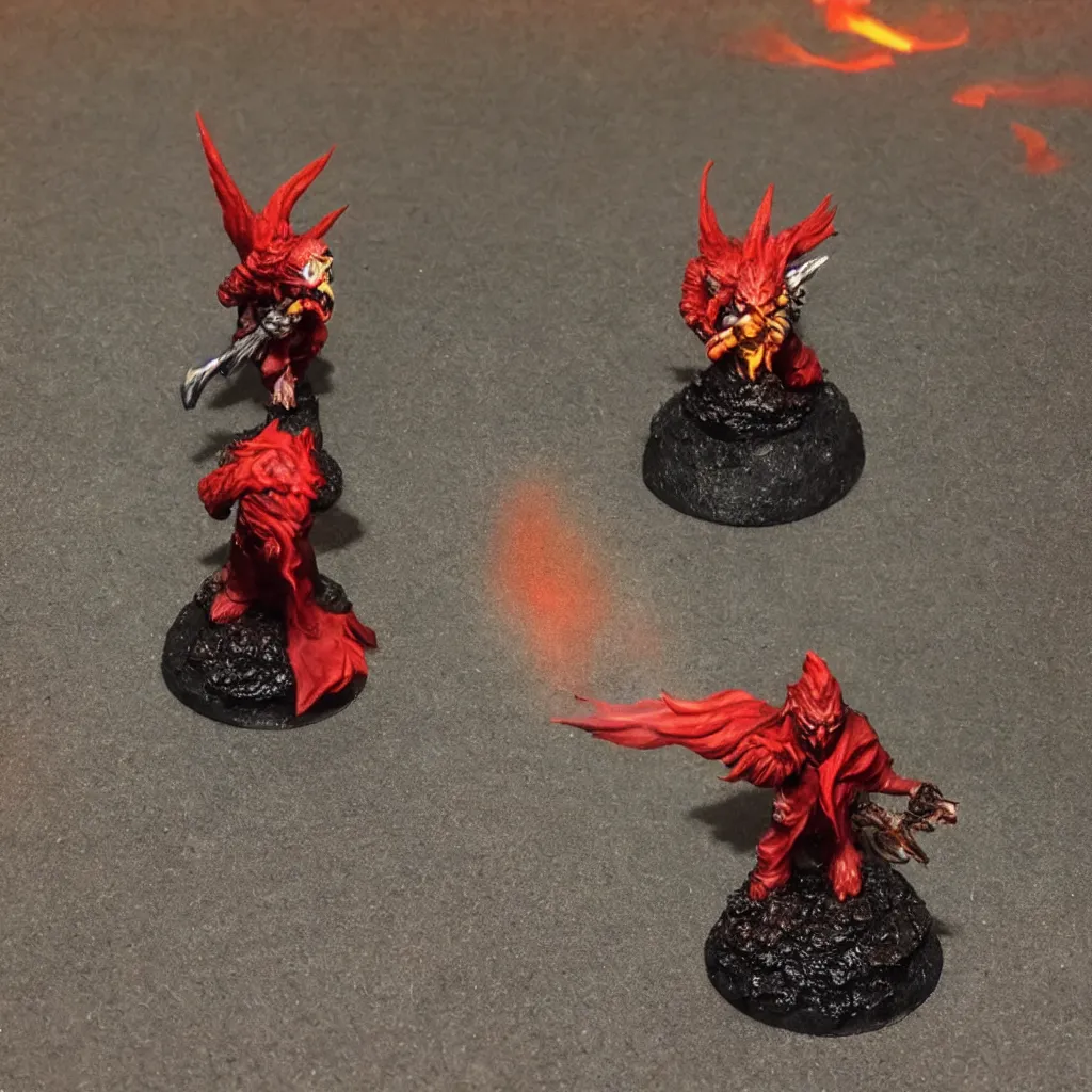 Image similar to wildfire druid d & d male black hair with red flame cardinal