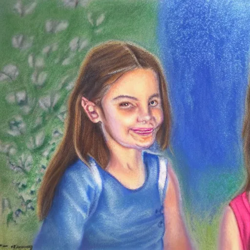 Prompt: a pastel painting of darcey and stacey silva