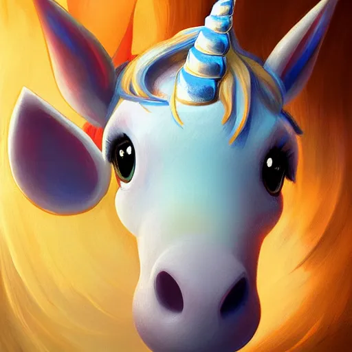 Image similar to An adorable whimsical unicorn, highly detailed, digital painting, artstation, concept art, smooth, sharp focus, studio light, by Justin Gerard,