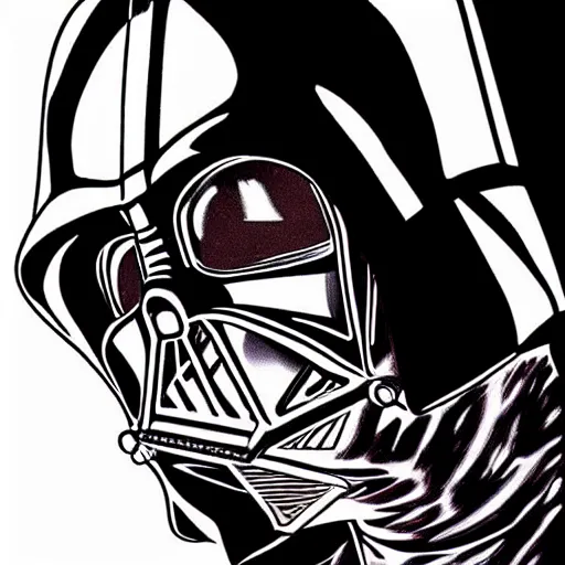 Prompt: Darth Vader portrait in the style of Junji Ito. Manga. Horror. Extremely detailed. Beautiful. 4K.