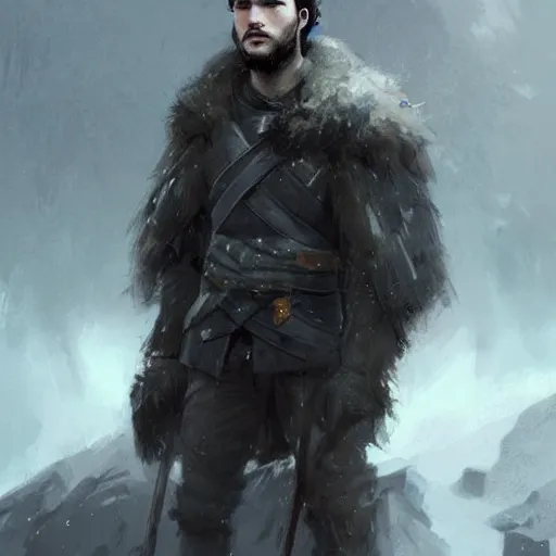 Prompt: portrait of jon snow with monkey pox by greg rutkowski, young, attractive, highly detailed portrait, scifi, digital painting, artstation, concept art, smooth, sharp foccus ilustration, artstation hq ”