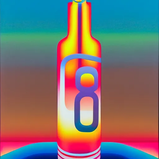 Image similar to vodka bottle by shusei nagaoka, kaws, david rudnick, airbrush on canvas, pastell colours, cell shaded, 8 k