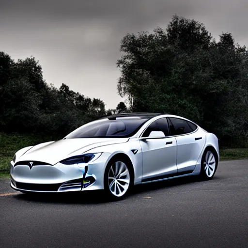 Image similar to full length photo of a tesla model s as a limousine, advertising photography, hdr 8 k photo