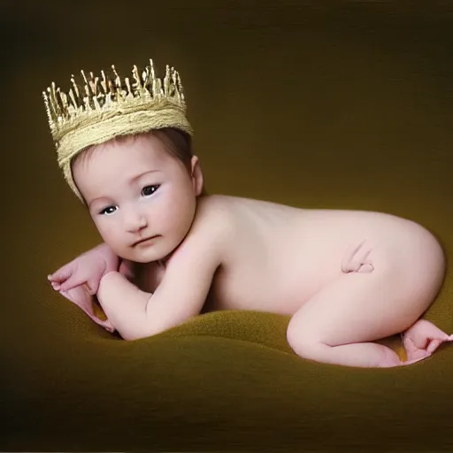 Prompt: photo of baby fairytale princess, by anne geddes, very detailed, promotional, 4 k